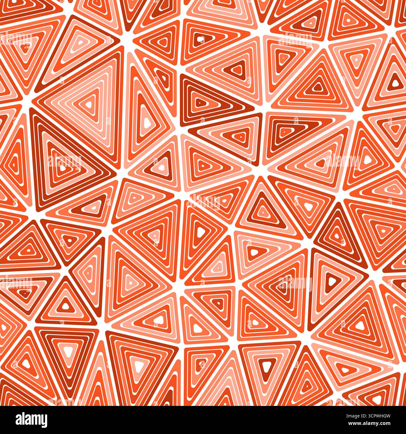 Mosaic triangles shapes background. Large shape size. Multiple repeated inner triangles. Monotone colored style. Repeatable pattern. Stock Vector