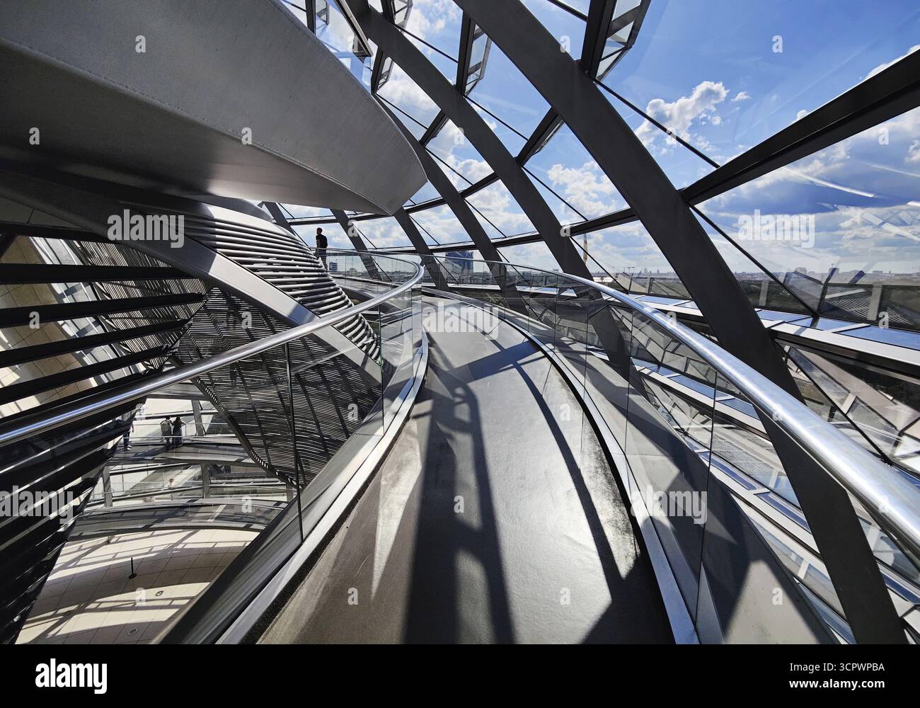Germany Building Ramp Interior view of the Reichstag dome with ramp leading upwards ...