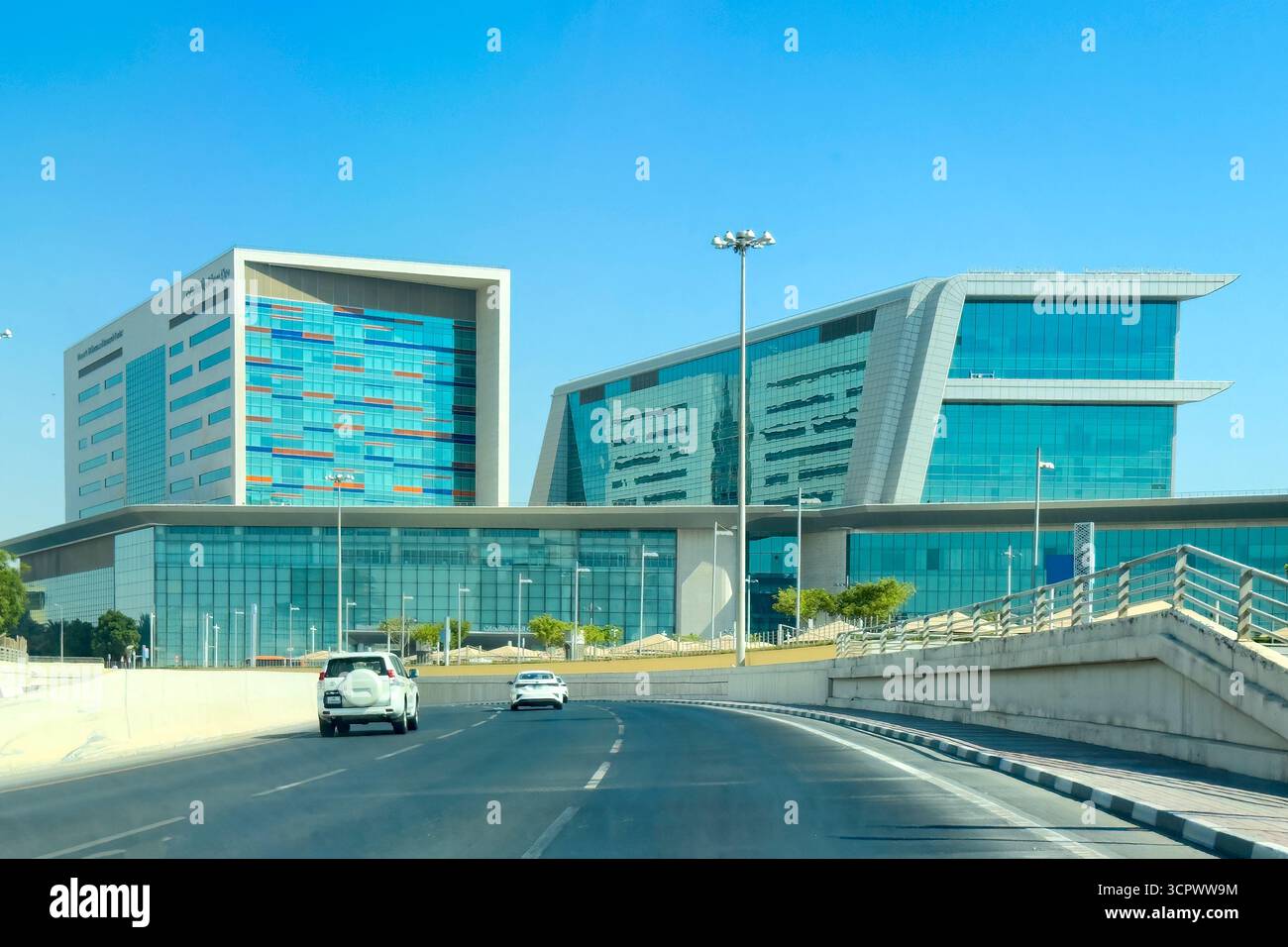 Doha, Qatar  - Womens Wellness and Research Center (WWRC) view from Ahmed bin Ali Road Doha Qatar Stock Photo