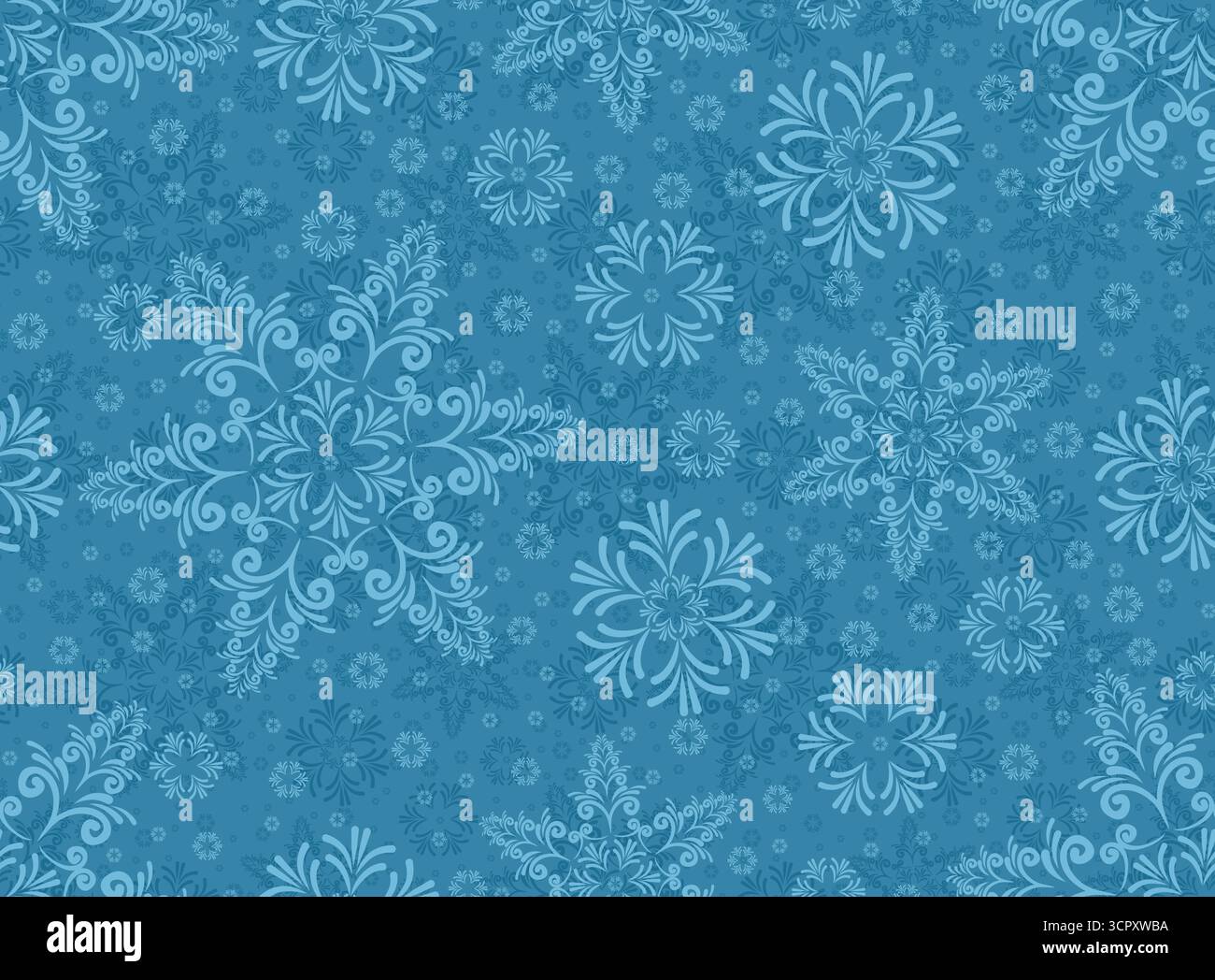 Seamless blue background with snowflakes. Stock Vector