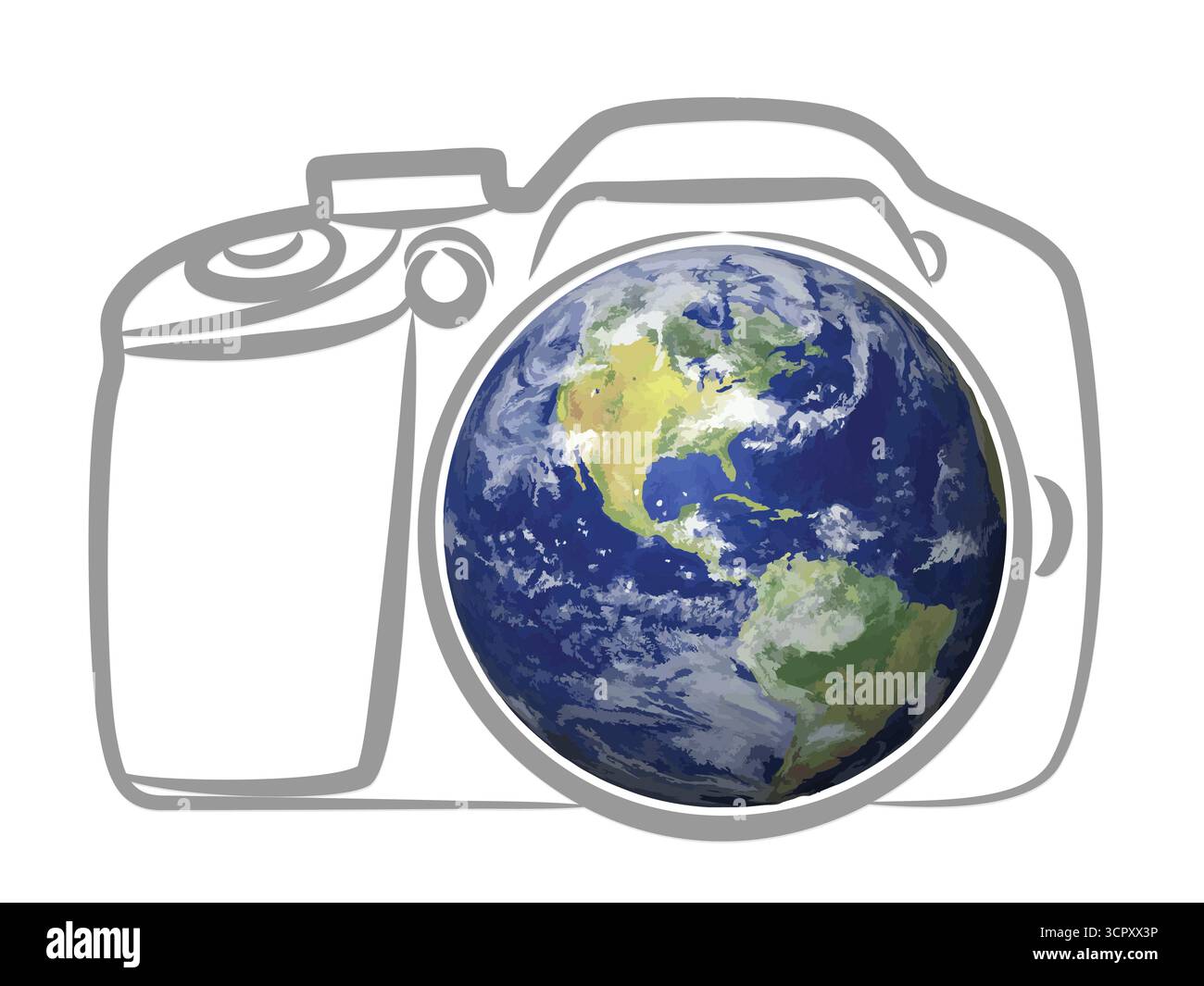 Symbol of Camera with earth globe Stock Vector Image & Art - Alamy
