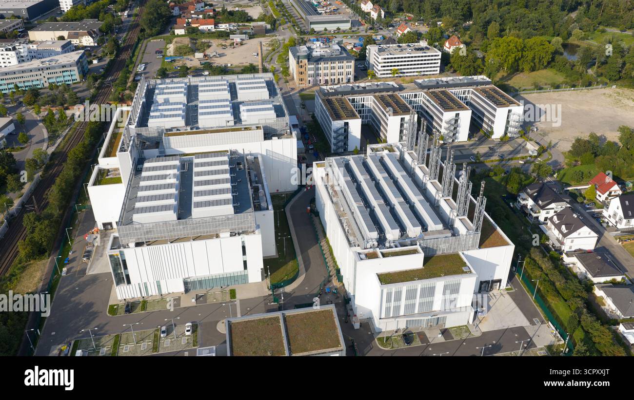 data center facility, big data, AI, and internet technology infrastructure. Stock Photo