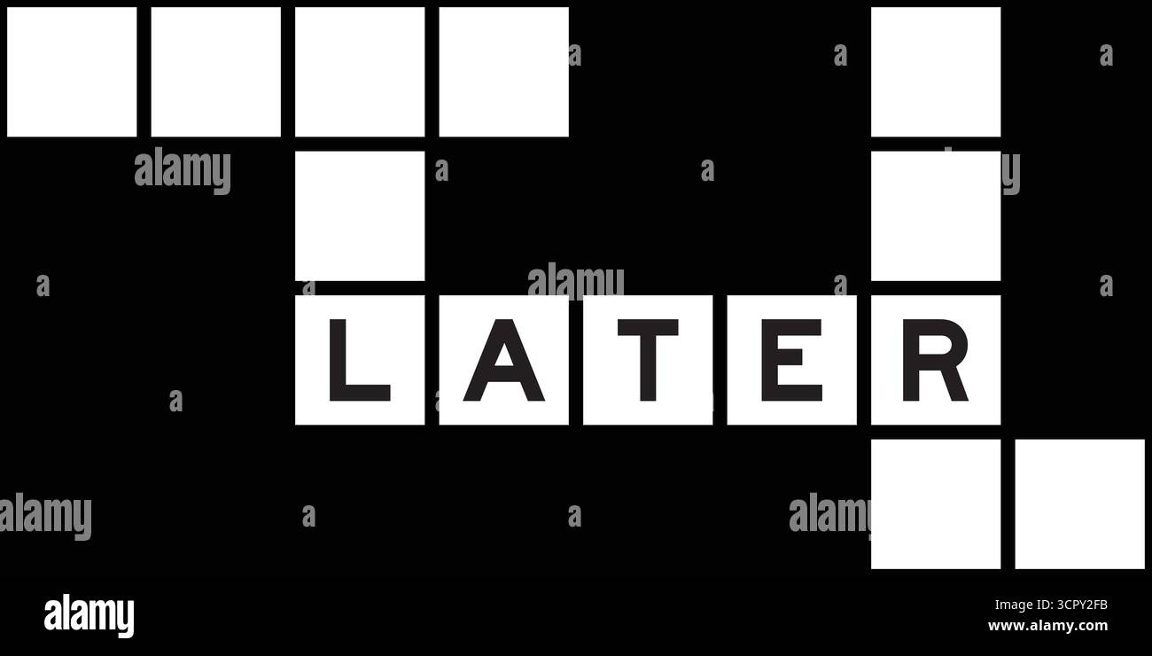 Alphabet letter in word later on crossword puzzle background Stock ...