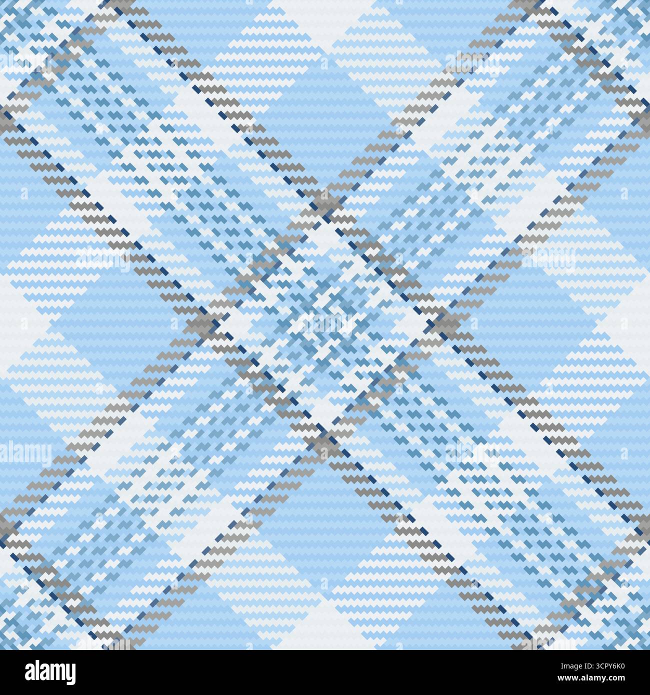 Classic tartan pattern featuring cool blues and grays. Use for backgrounds, textiles, designs with a traditional, cozy, or contemporary feel. Stock Vector