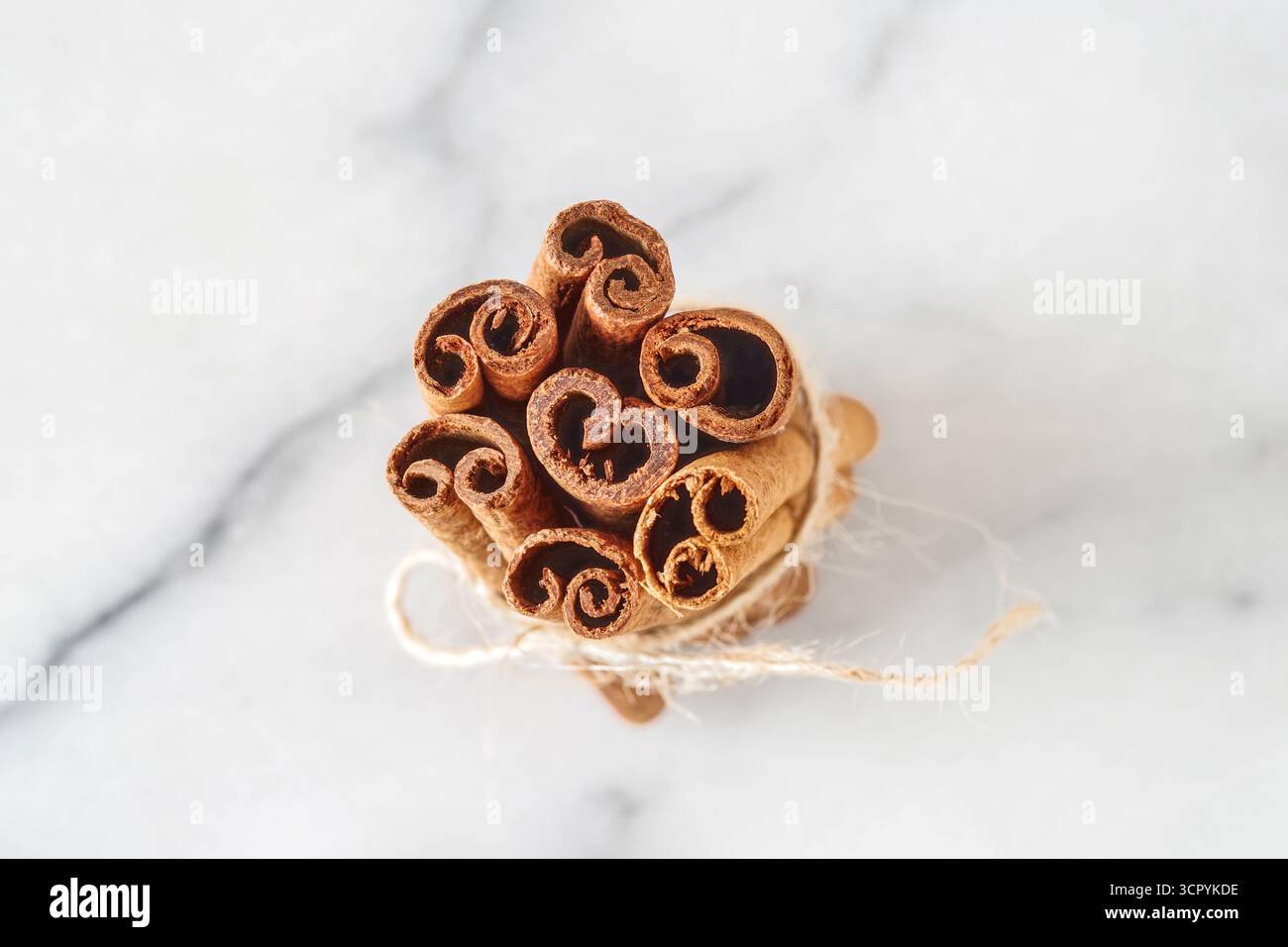 Cinnamon sticks on white background Stock Photo