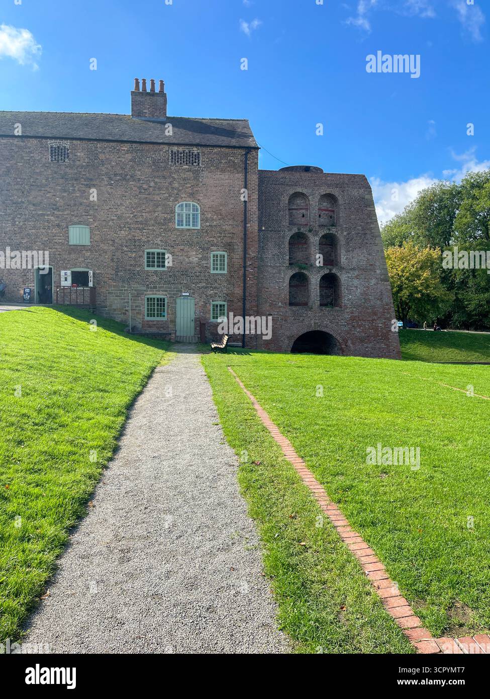 Ashby Canal Lock Gate and Moira Furnace ,Moira on borders of Derbyshire and Leicestershire.England.UK - Smartphone Captured Stock Image