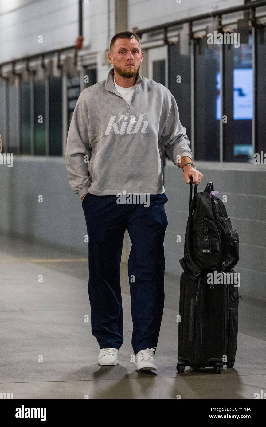 Washington Commanders kicker Matt Gay arrives before an NFL football ...