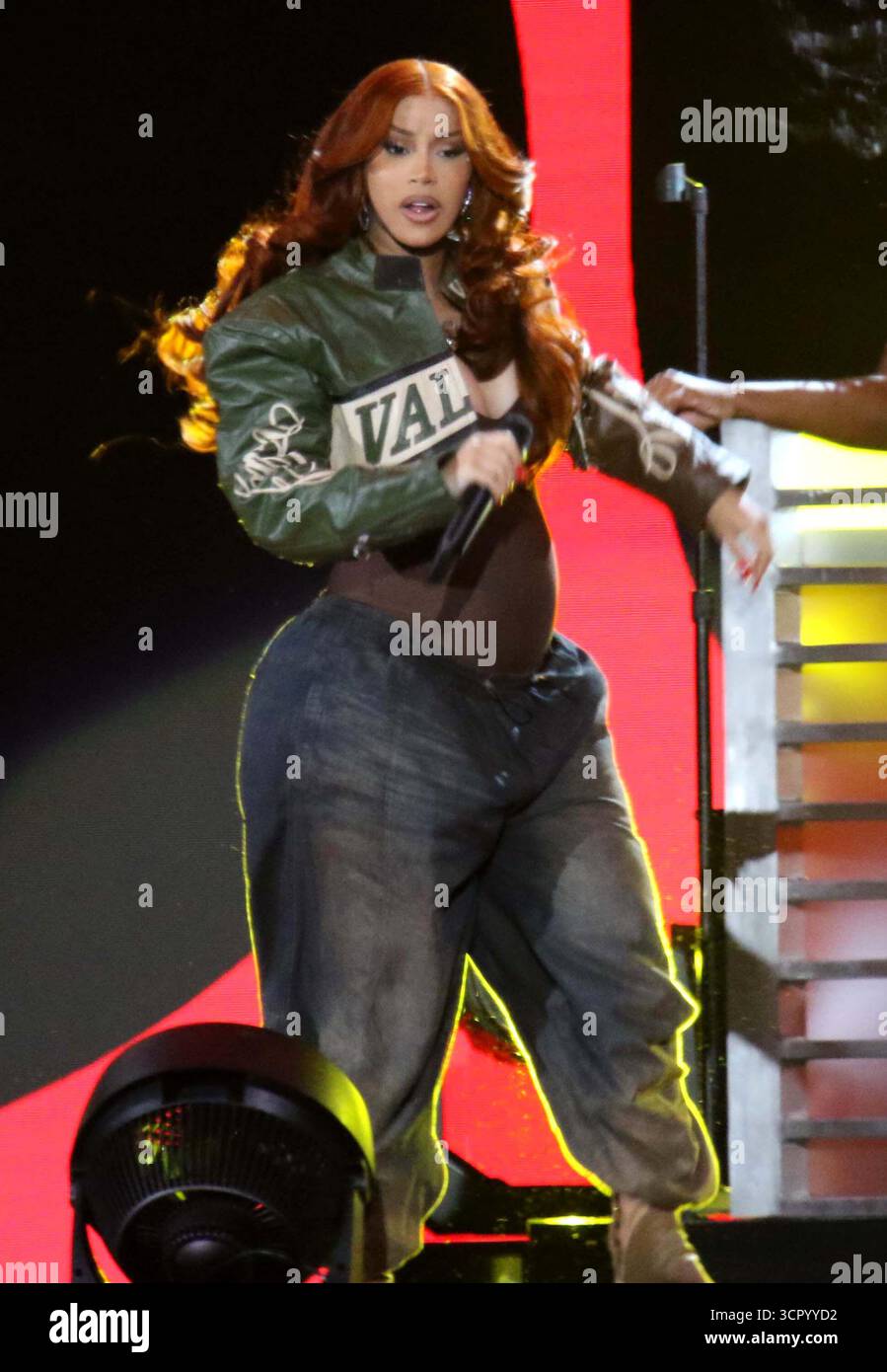 Red Cardi Rapper September 27, 2025, New York, New York, USA: Rapper CARDI BÂ seen at ...
