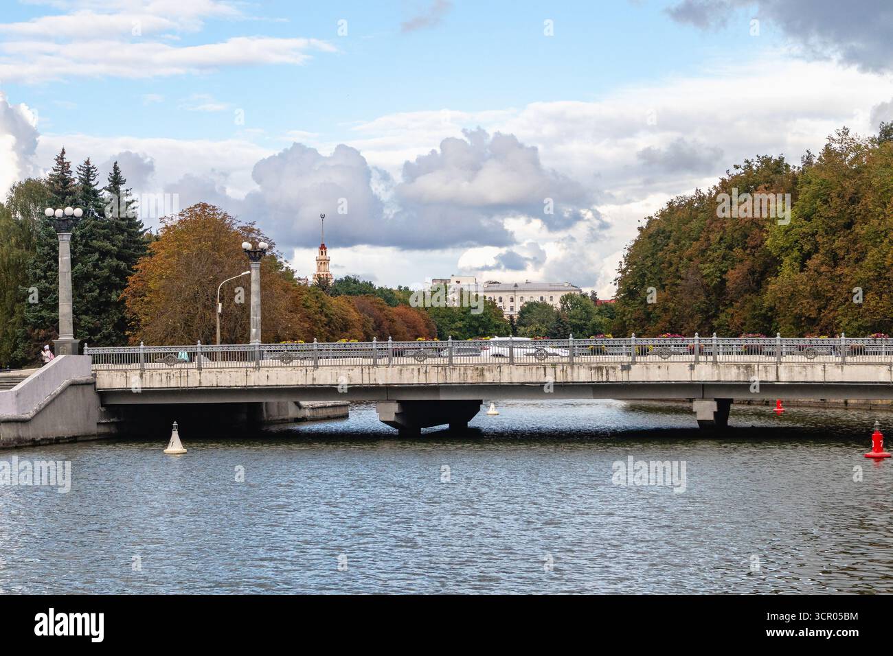 Minsk. Bridge over the Svisloch River. Stock Photo