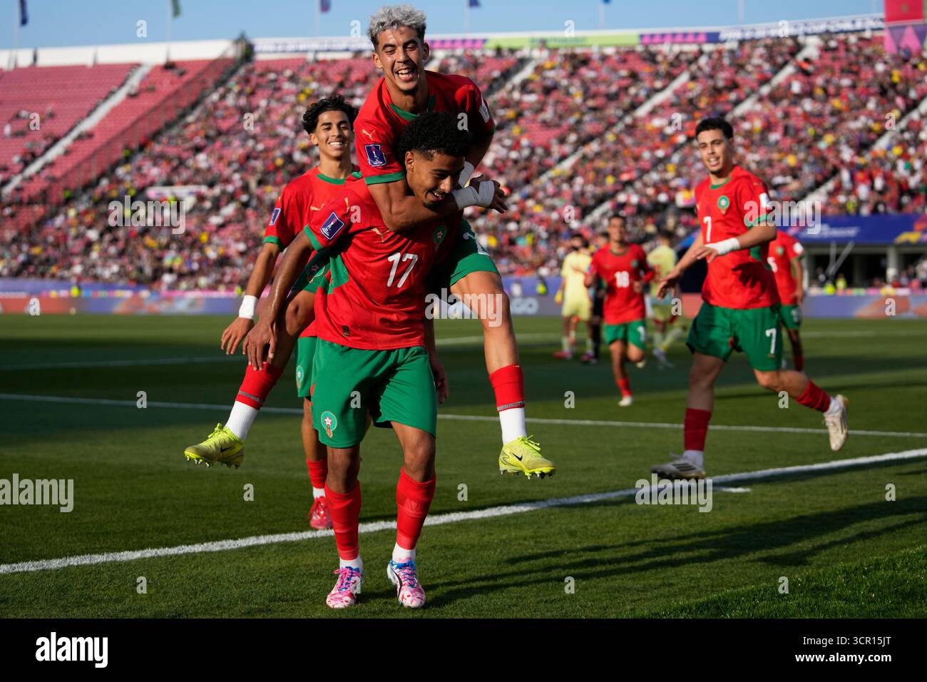 Morocco s Gessime Yassine 17 Celebrates Scoring His Side s Second 