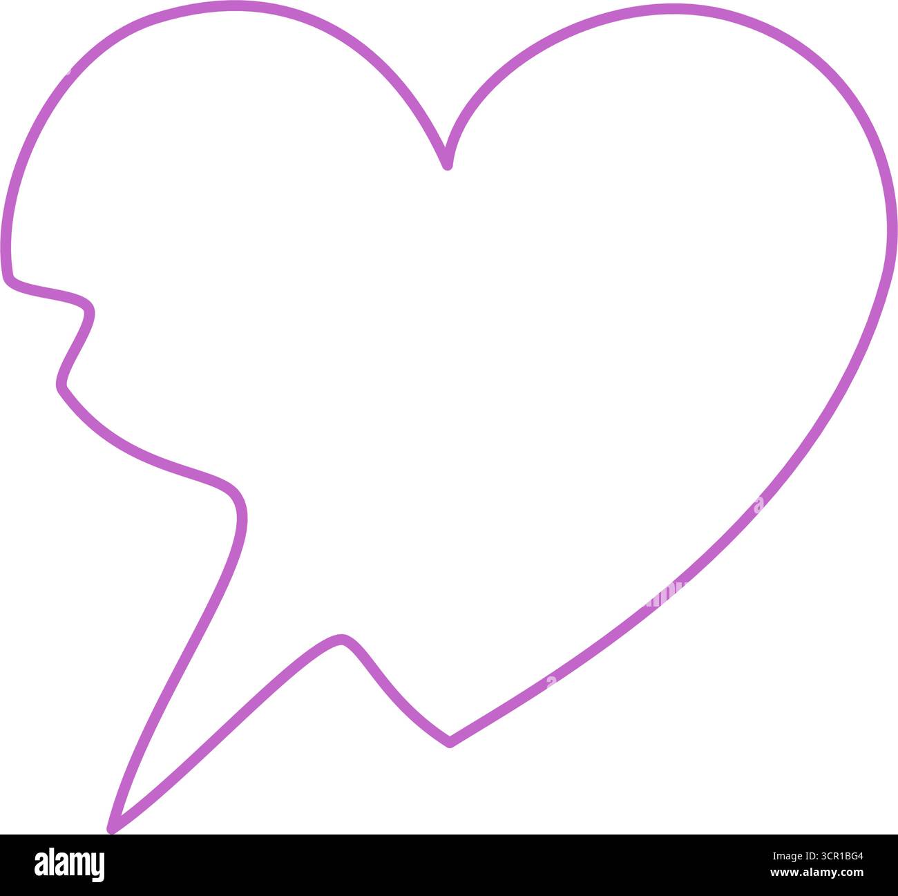 Hand Drawn Squiggle Heart Speech Box Stock Vector