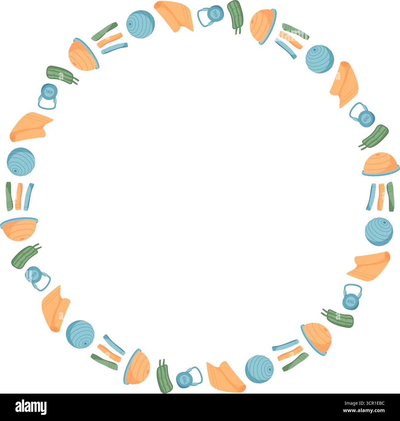 Minimal Circle Frame For Fitness Stock Vector