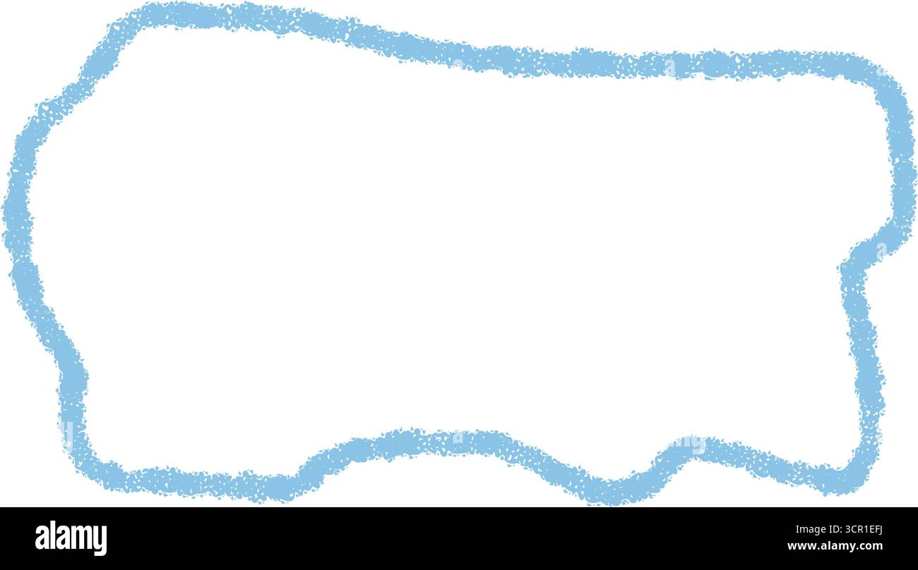 Blue Chalk Wavy Fluid Textbox Outline Stock Vector