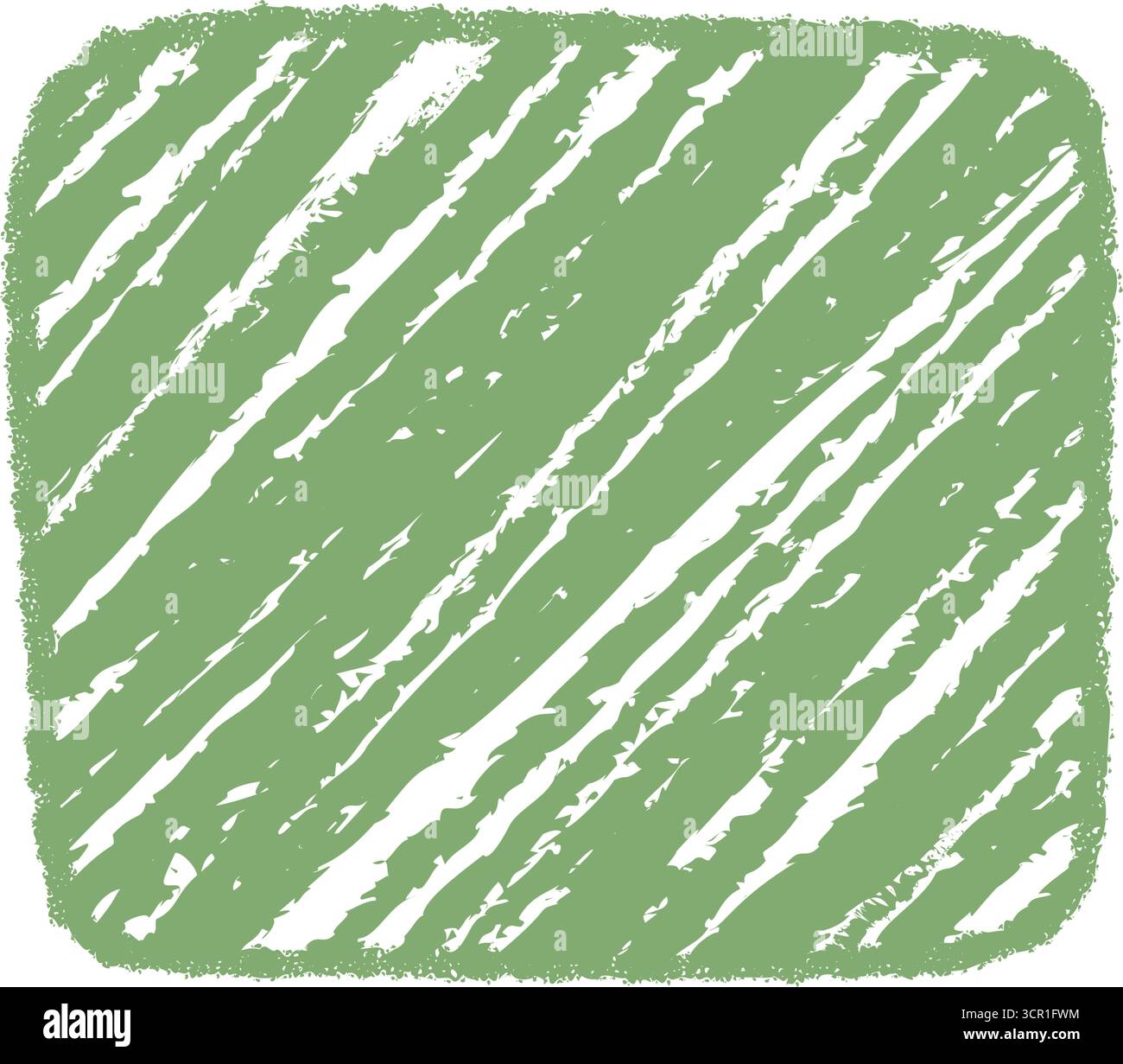 Green Crayon Sketch Square Frame Background Stock Vector