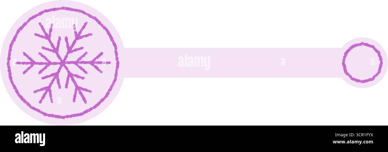 Flat Pastel Purple Snowflake Sticker Seal Stock Vector