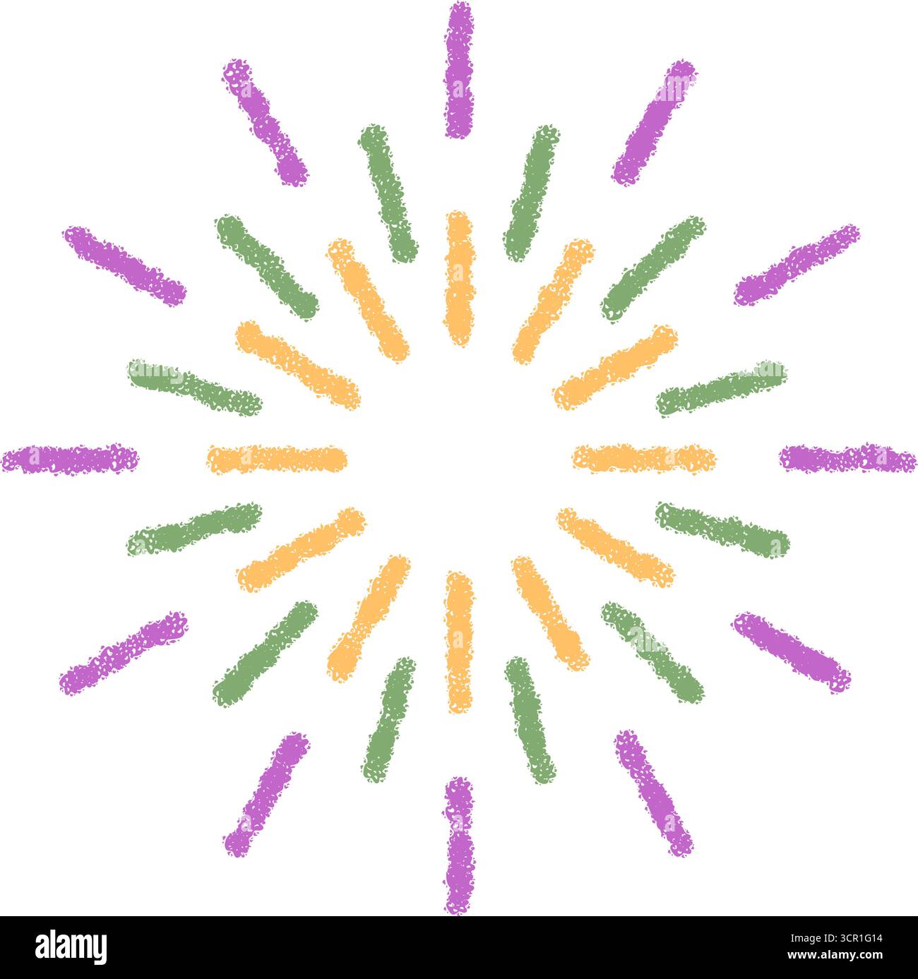 Festive Crayon Starburst Firework Icon Stock Vector