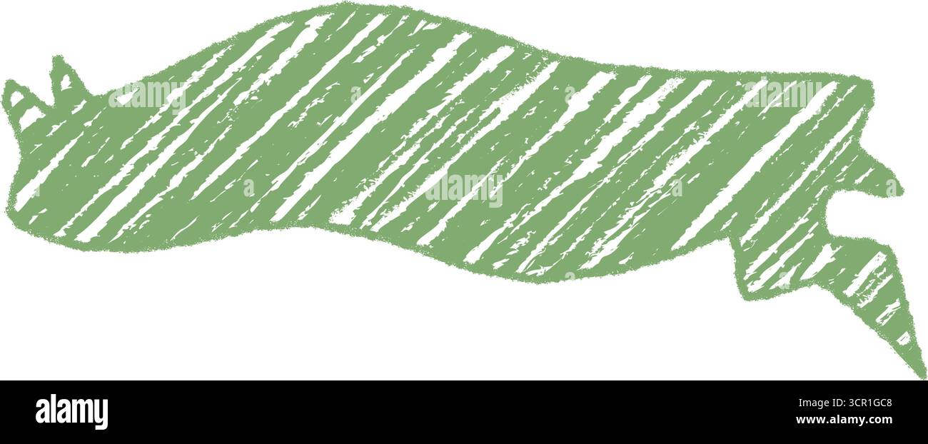 Green Crayon Scribble Fluid Speech Balloon Stock Vector