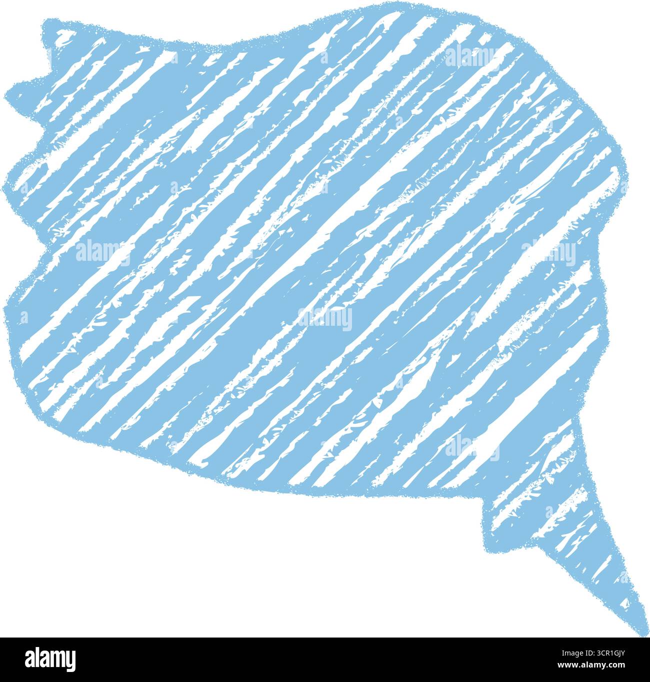 Diagonal Crayon Wavy Speech Bubble Sketch Stock Vector