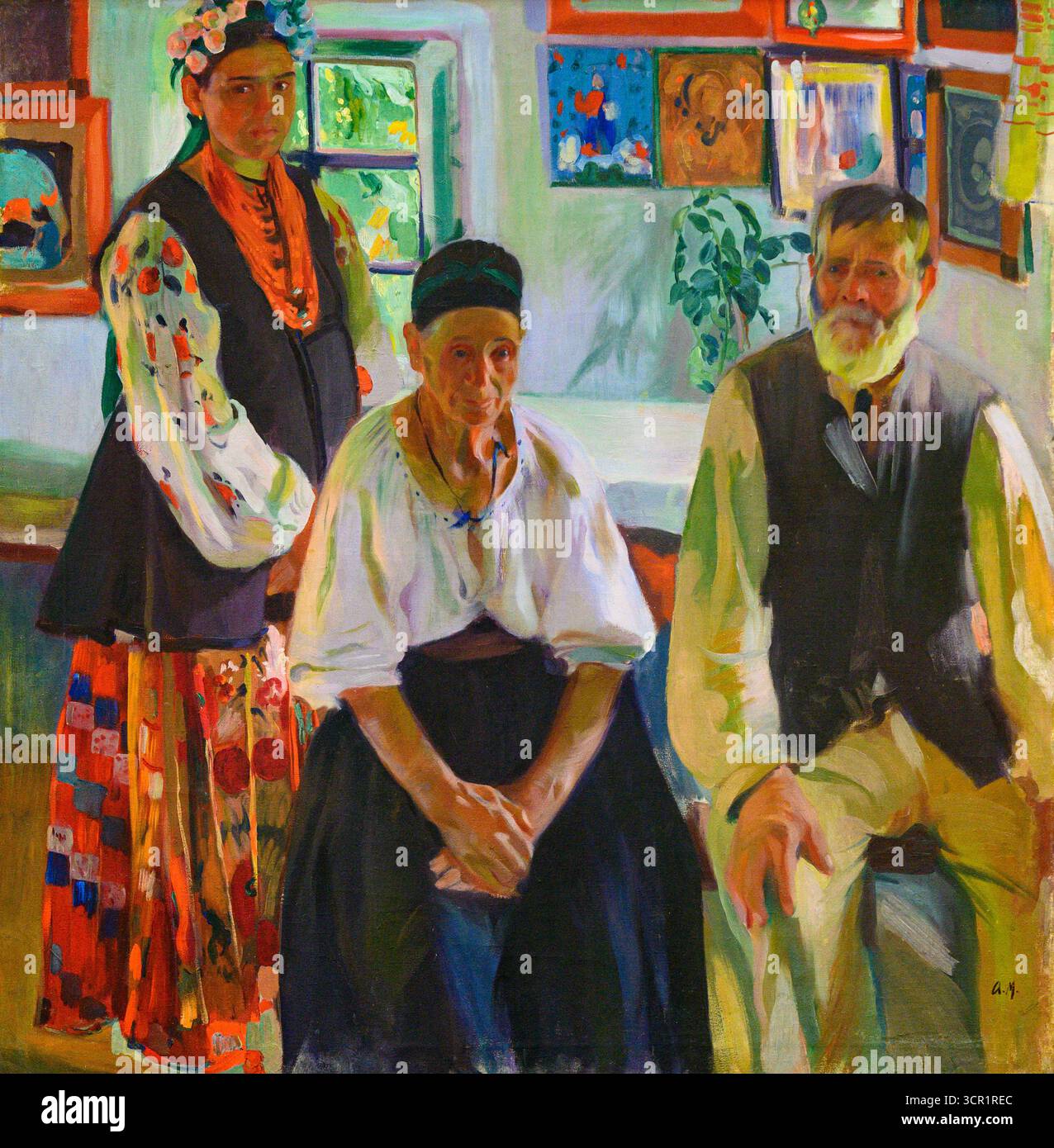 Peasant Family (1914) by Oleksandr Murashko (1875 –  1919). National Art Museum of Ukraine, Kyiv. Stock Photo