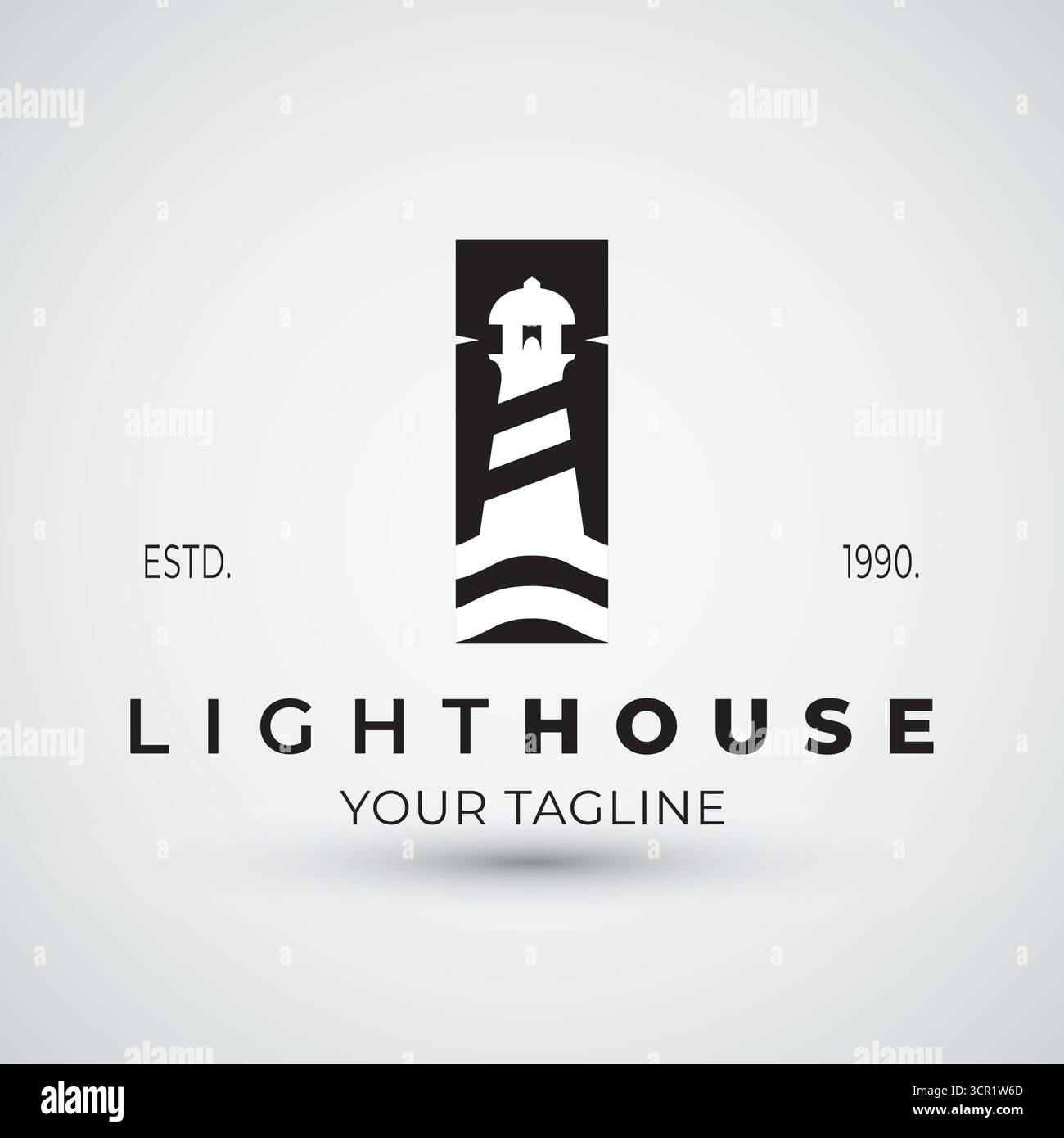 Lighthouse logo vector flat design template Stock Vector