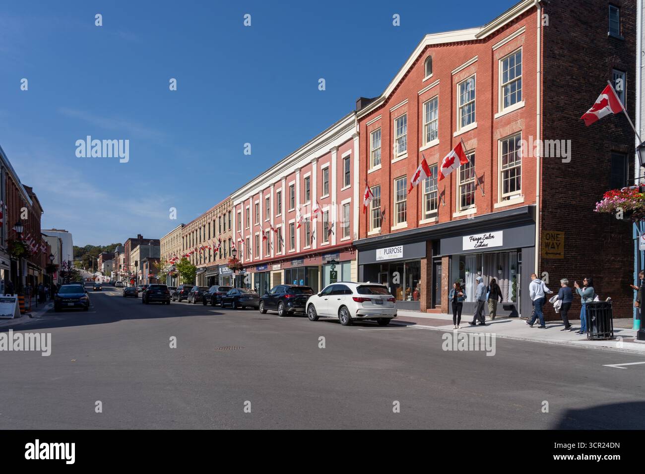 View of the Port Hope Heritage Business District in Port Hope, Ontario, Canada. Stock Photo