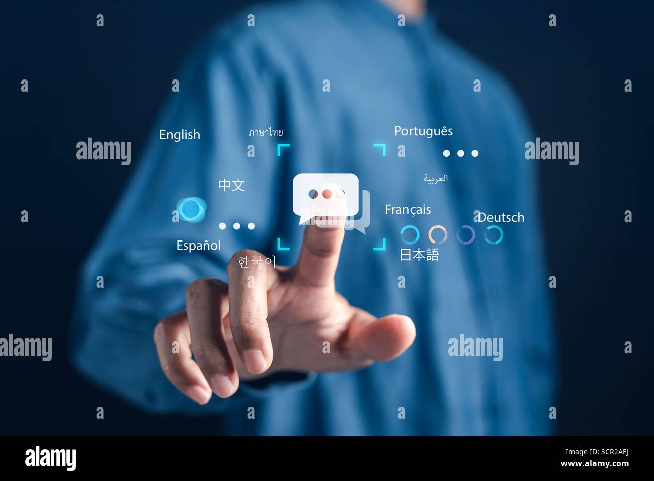 Multilingual translation concept. multiple global languages. Suitable for content about online Stock Photo