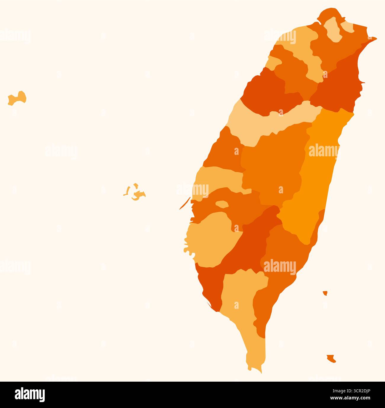 Taiwan Simpe Map Map of Taiwan with regions. Just a simple country border map with ...