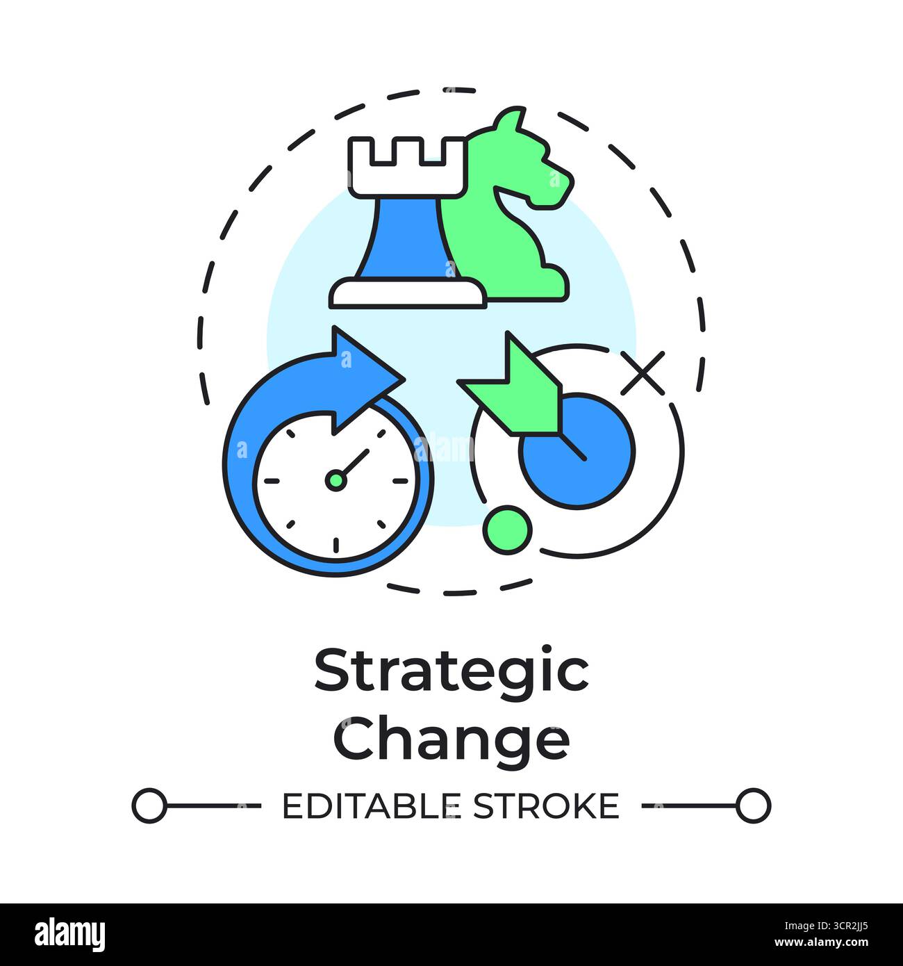 Strategic change multi color concept icon Stock Vector