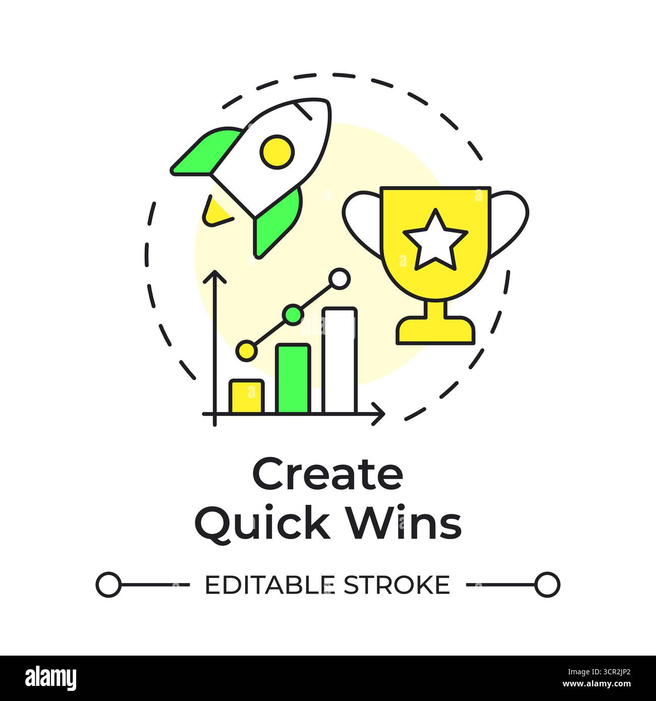 Create quick wins multi color concept icon Stock Vector