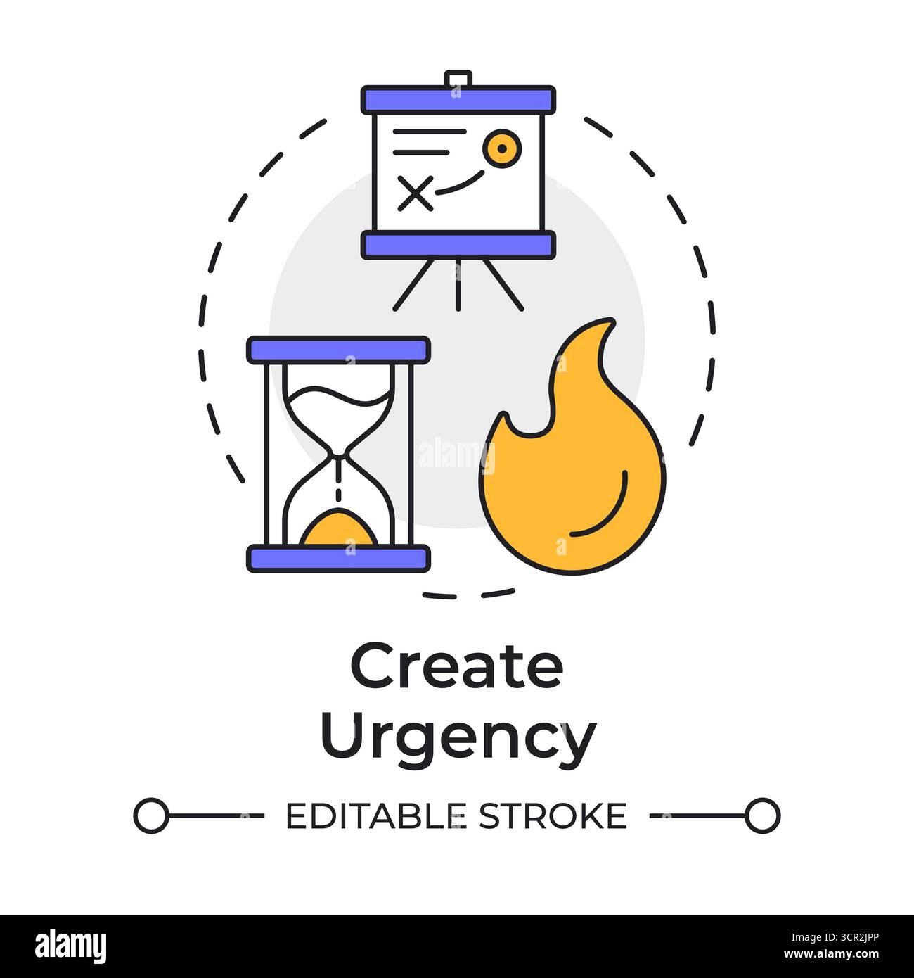 Create urgence multi color concept icon Stock Vector
