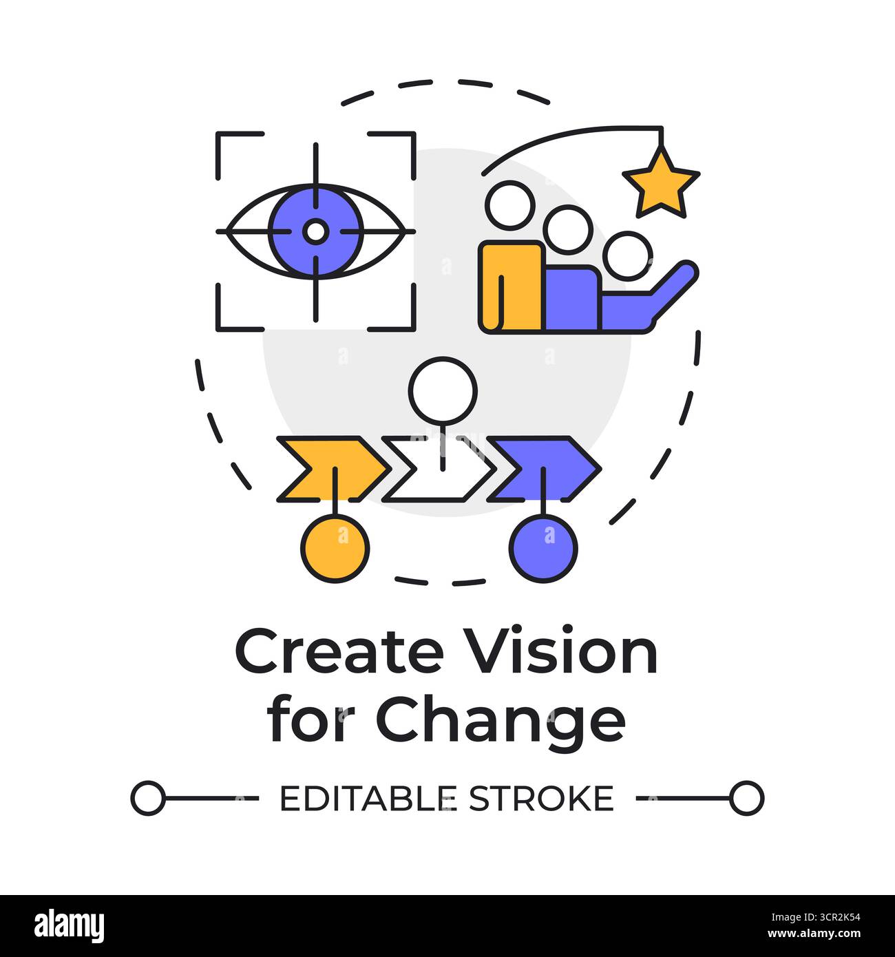 Create vision for change multi color concept icon Stock Vector
