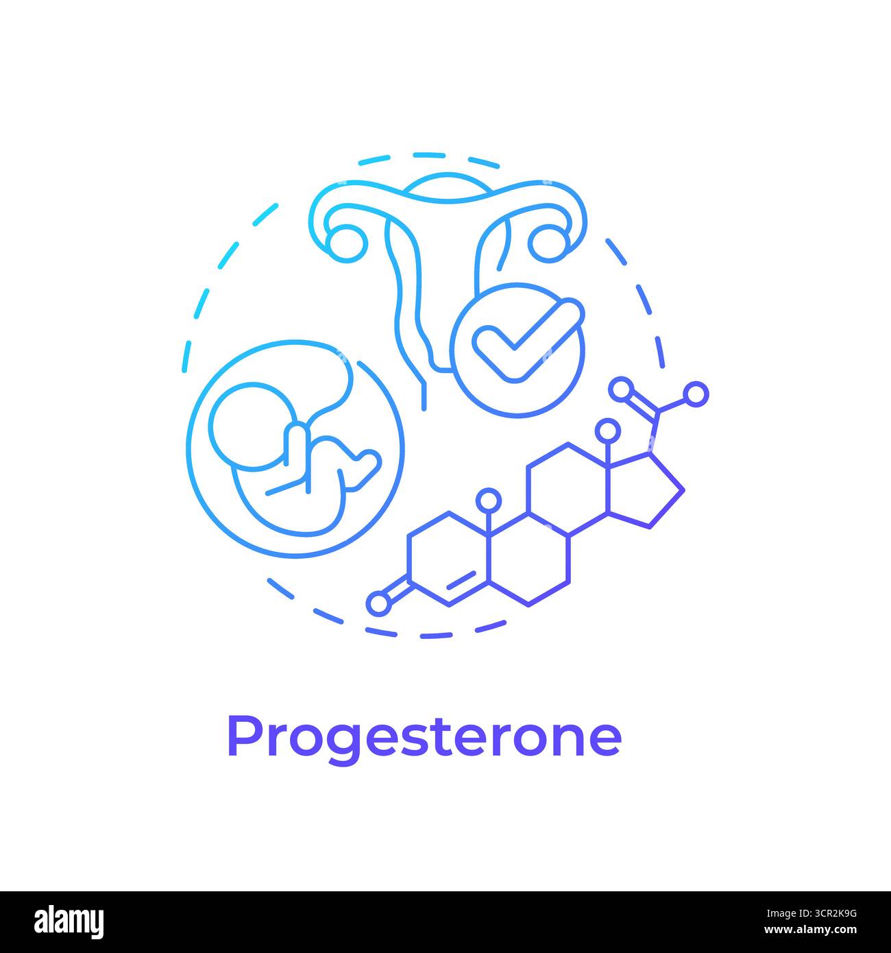 Progesterone blue gradient concept icon Stock Vector
