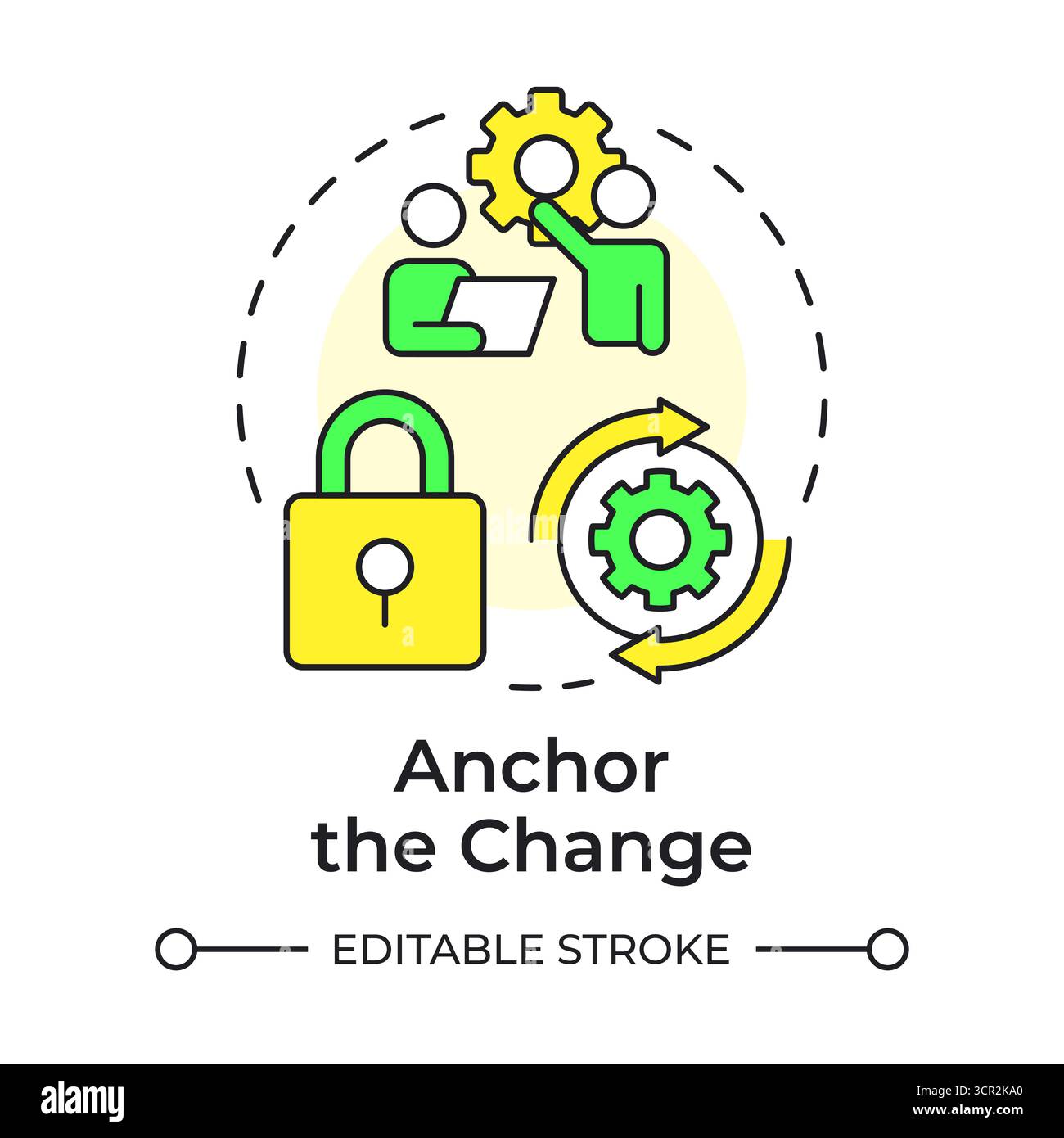 Anchor change multi color concept icon Stock Vector