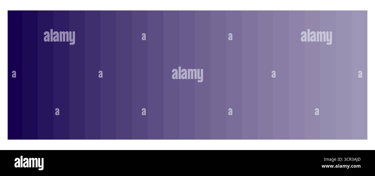 Deep blue gradient palette bar. Dark to violet shading. Rectangular Vector shape. Cool tone transition. EPS 10. Stock Vector