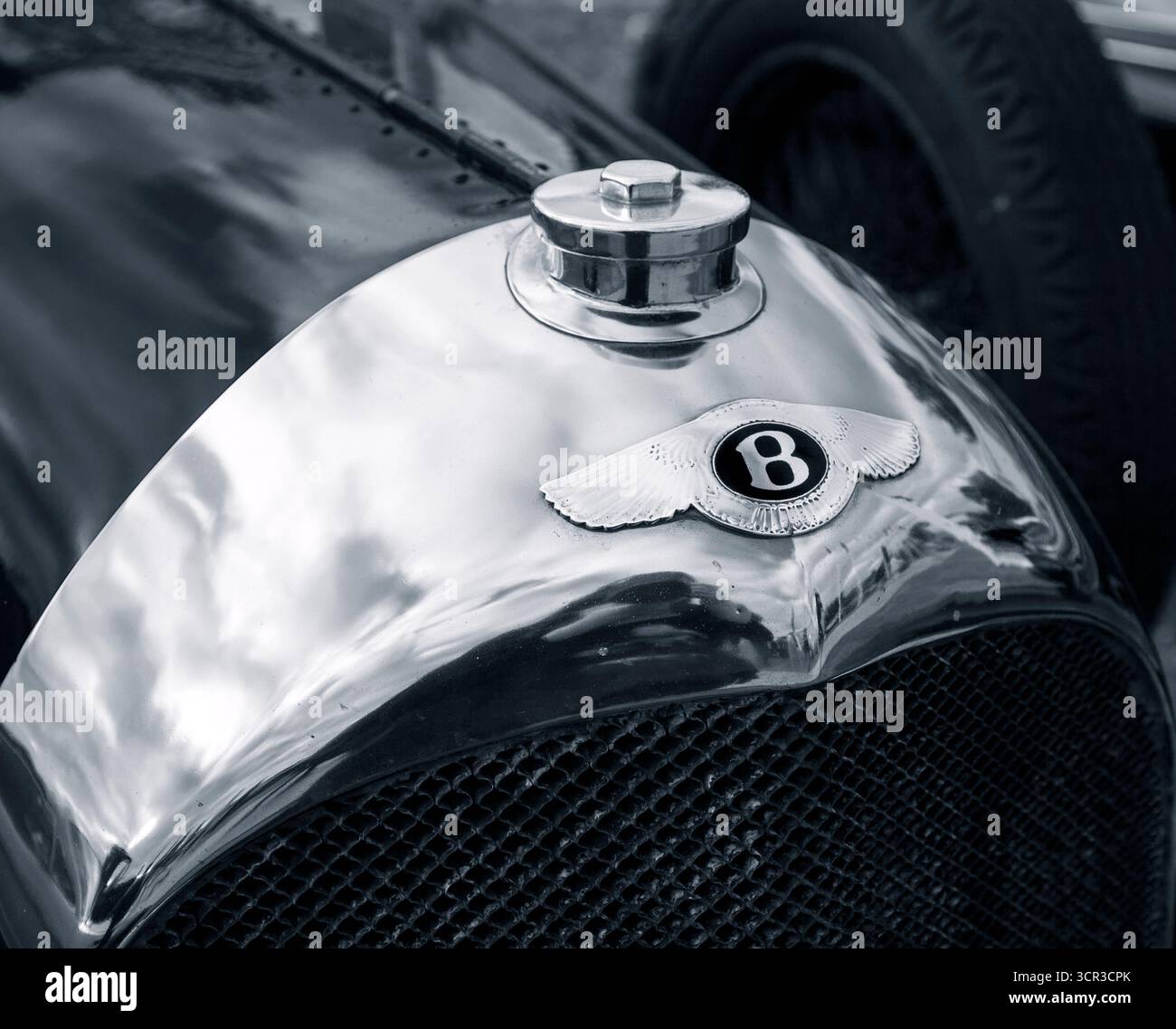Radiator & emblem of a Bentley 4½ Litre, specifically the iconic ...