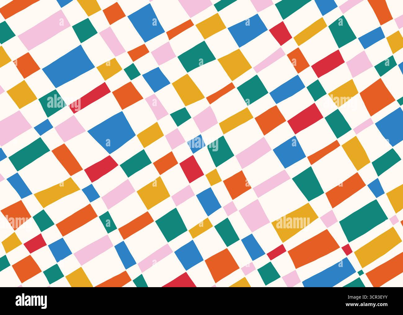 Abstract distorted checker board art pattern background. Vector illustration art backdrop Stock Vector