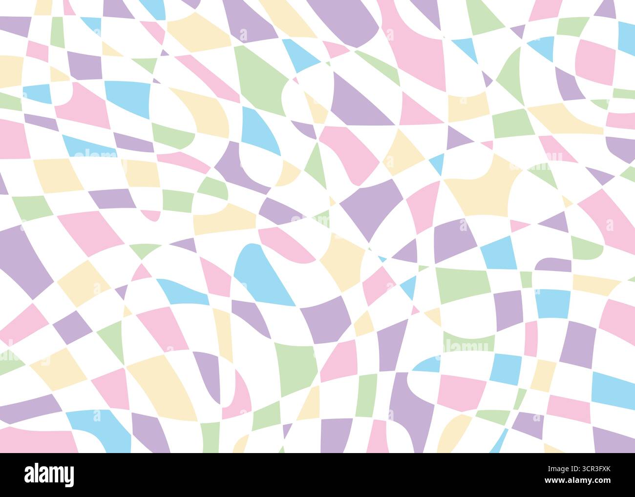 Abstract distorted checker board art pattern background. Vector illustration art backdrop Stock Vector