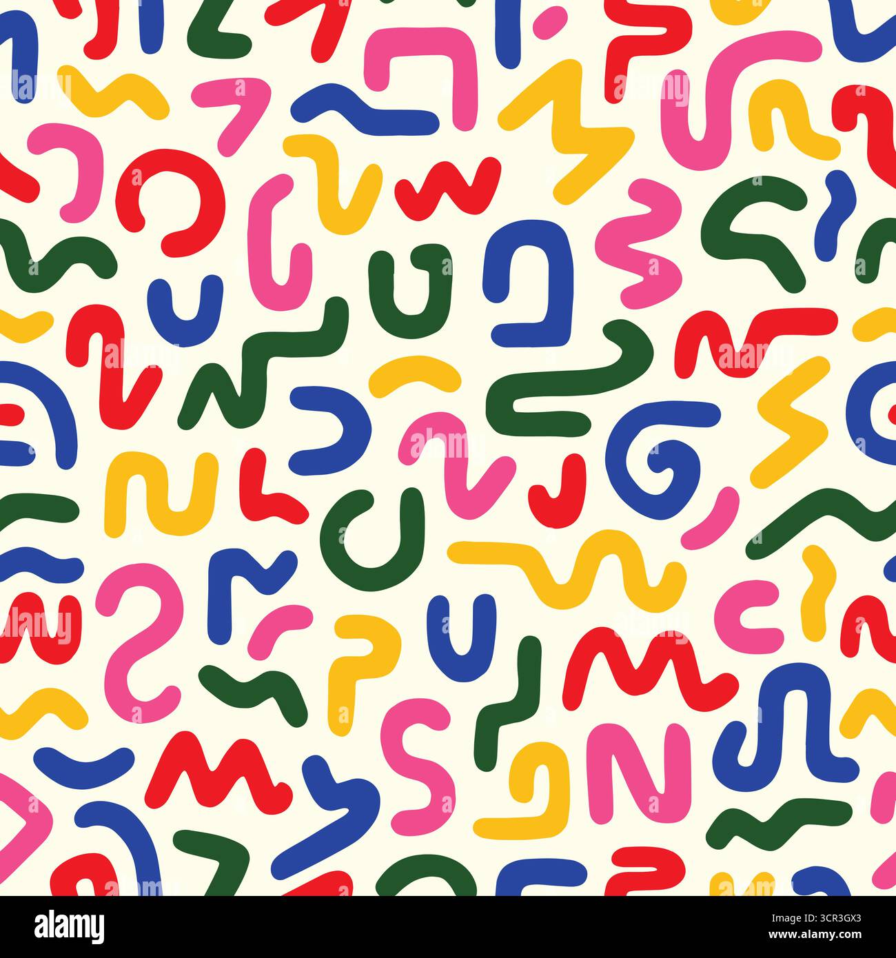 Abstract doodle seamless pattern. Vector illustration flat design background. Stock Vector