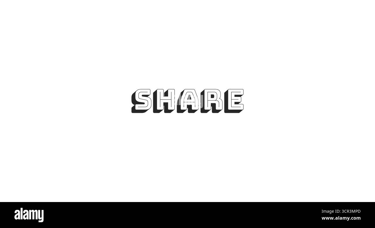 Share bold line popular internet button word Stock Vector