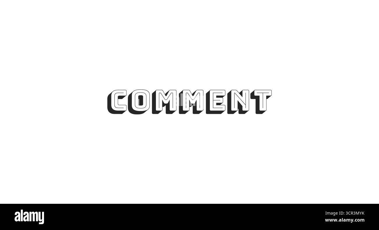 Comment bold line popular internet button word Stock Vector