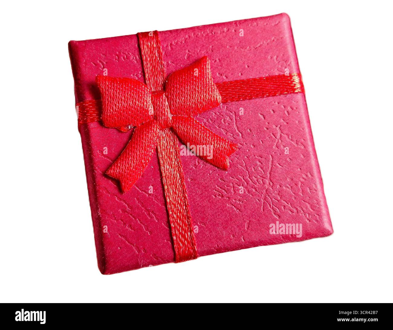 Red gift box isolated on white background Stock Photo