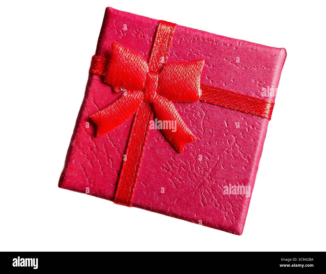 Red gift box isolated on white background Stock Photo