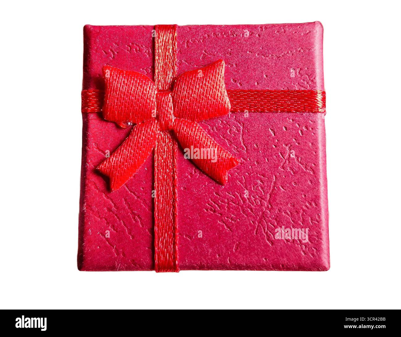 Red gift box isolated on white background Stock Photo