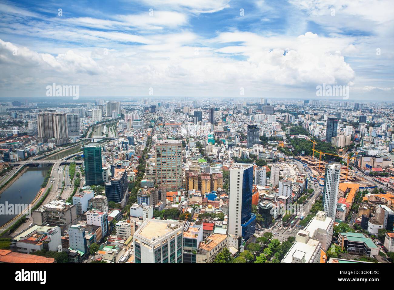 Saigon Overview Aerial cityscape of Ho Chi Minh City ( Saigon ), Vietnam, showcasing ...