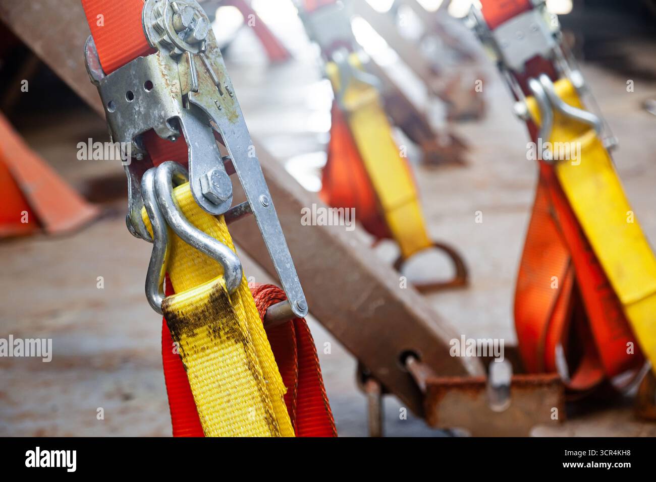 Holding load with ratchet straps hi-res stock photography and images ...