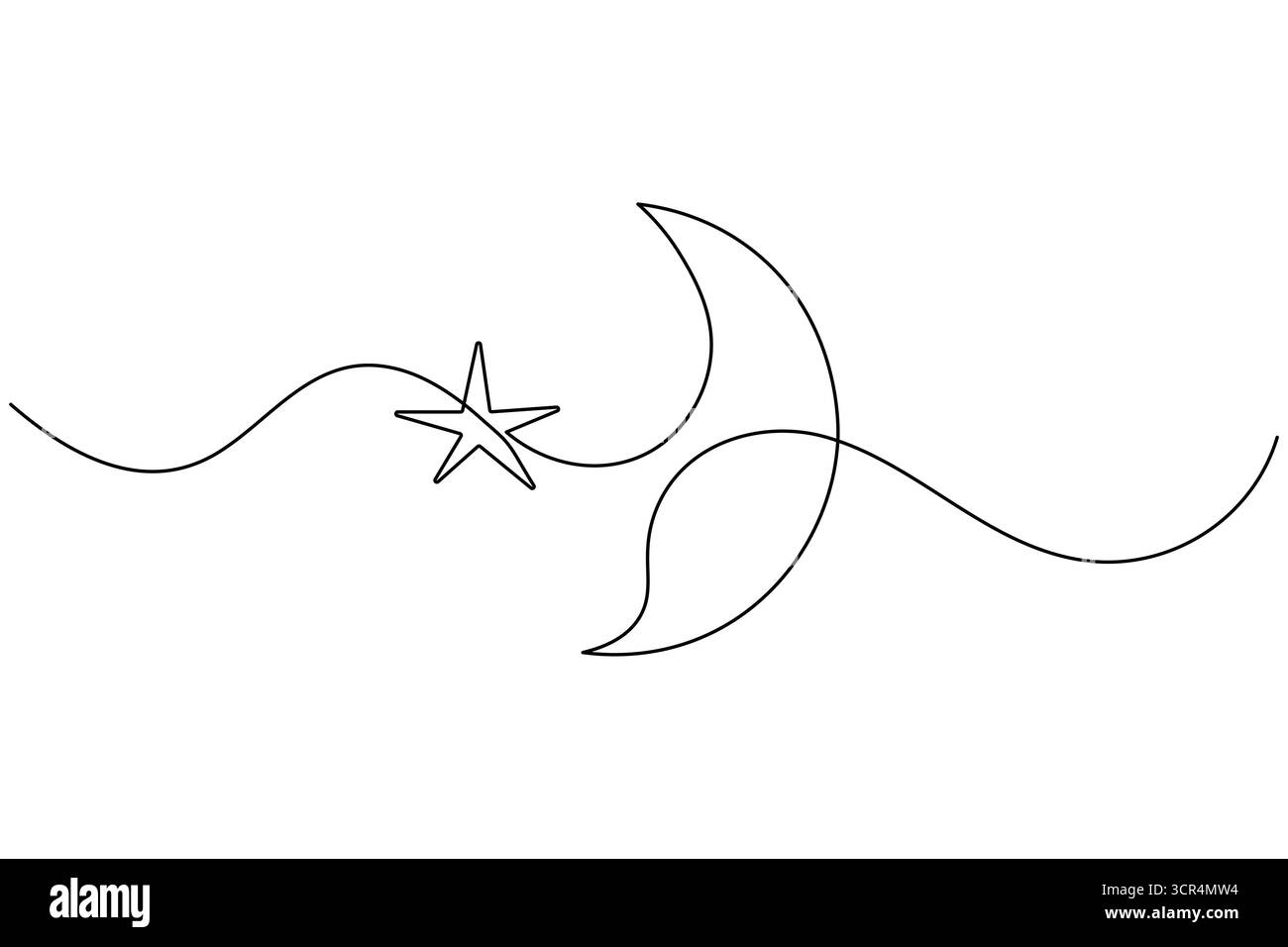 Star icon continuous one line drawing minimalist style isolate outline ...