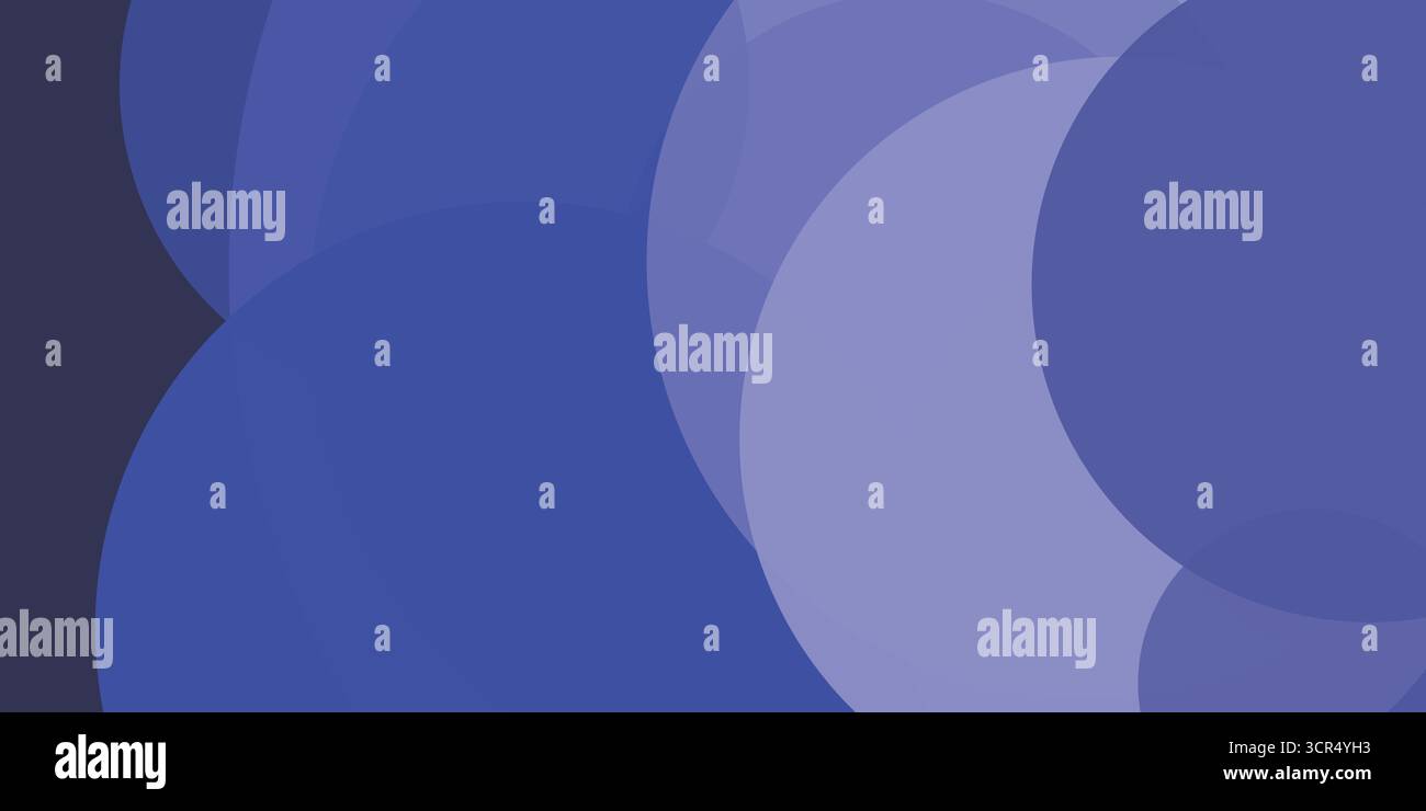 Abstract illustration featuring overlapping blue and purple circles with varying opacities. A smooth, modern background offering a sense of depth and Stock Vector