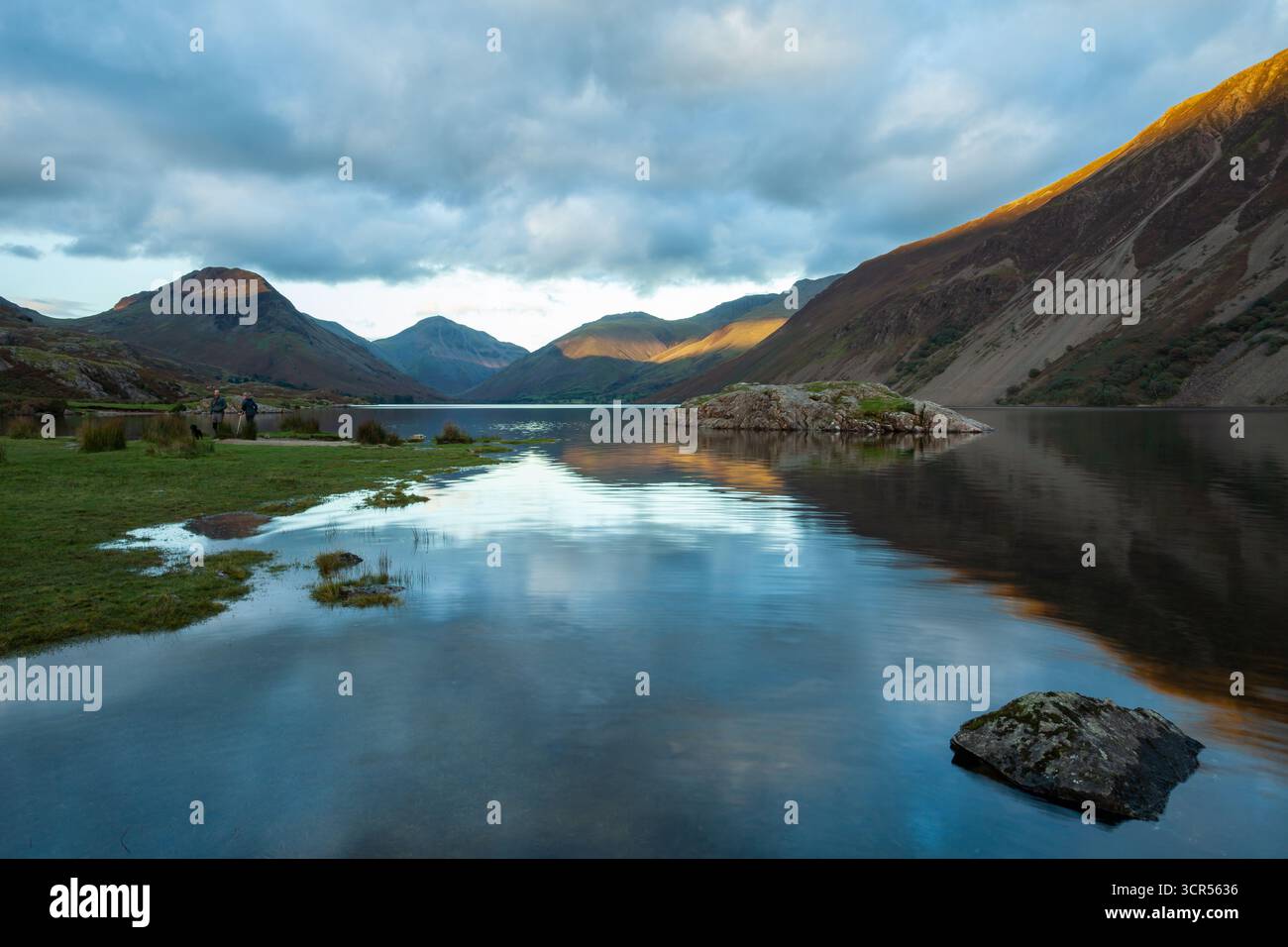 Sunset at Wast Water, Lake District National Park, Cumbria, England. Stock Photo