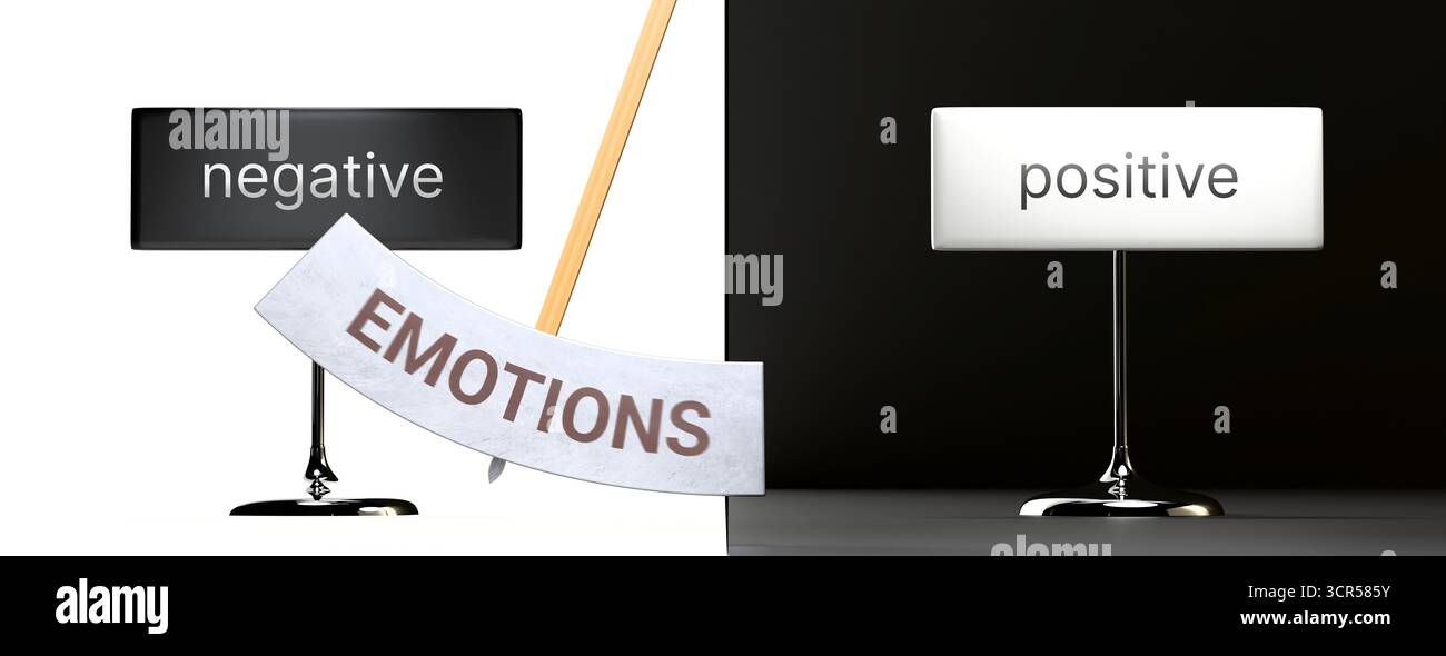 Emotions swings between negative and positive. Visualizing a pattern of Emotions that cycles between extremities: negative and positive. Repeating tra Stock Photo