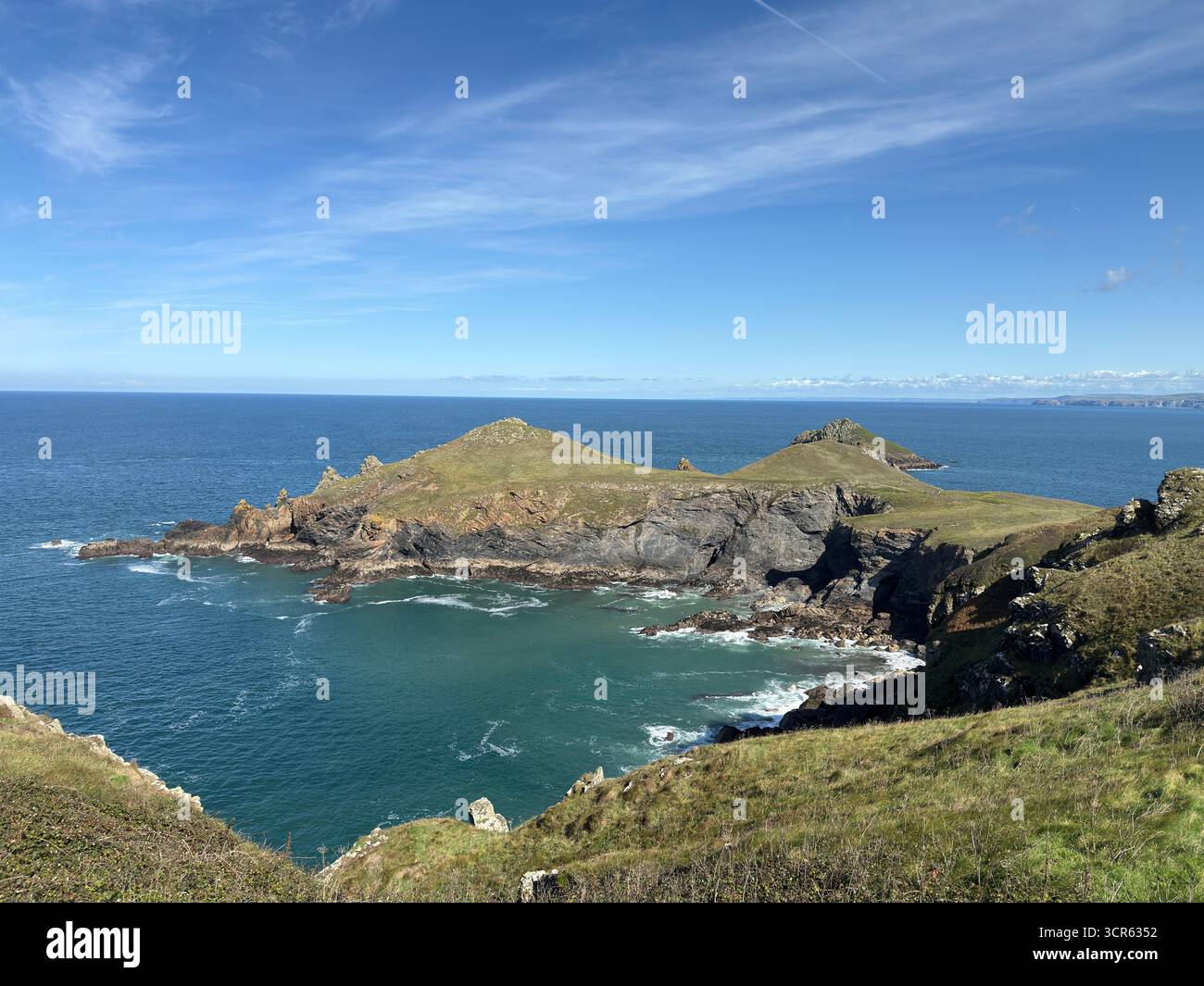 The Rumps, Pentire Headland, near Polzeath, North Cornwall, UK - Smartphone Captured Stock Image